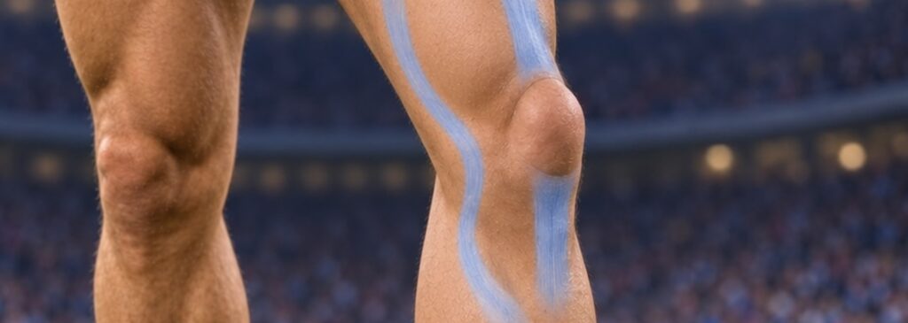 Bone-patellar tendon-bone ACL reconstruction: athlete's knee with the patellar tendon below the kneecap and other graft sites highlighted